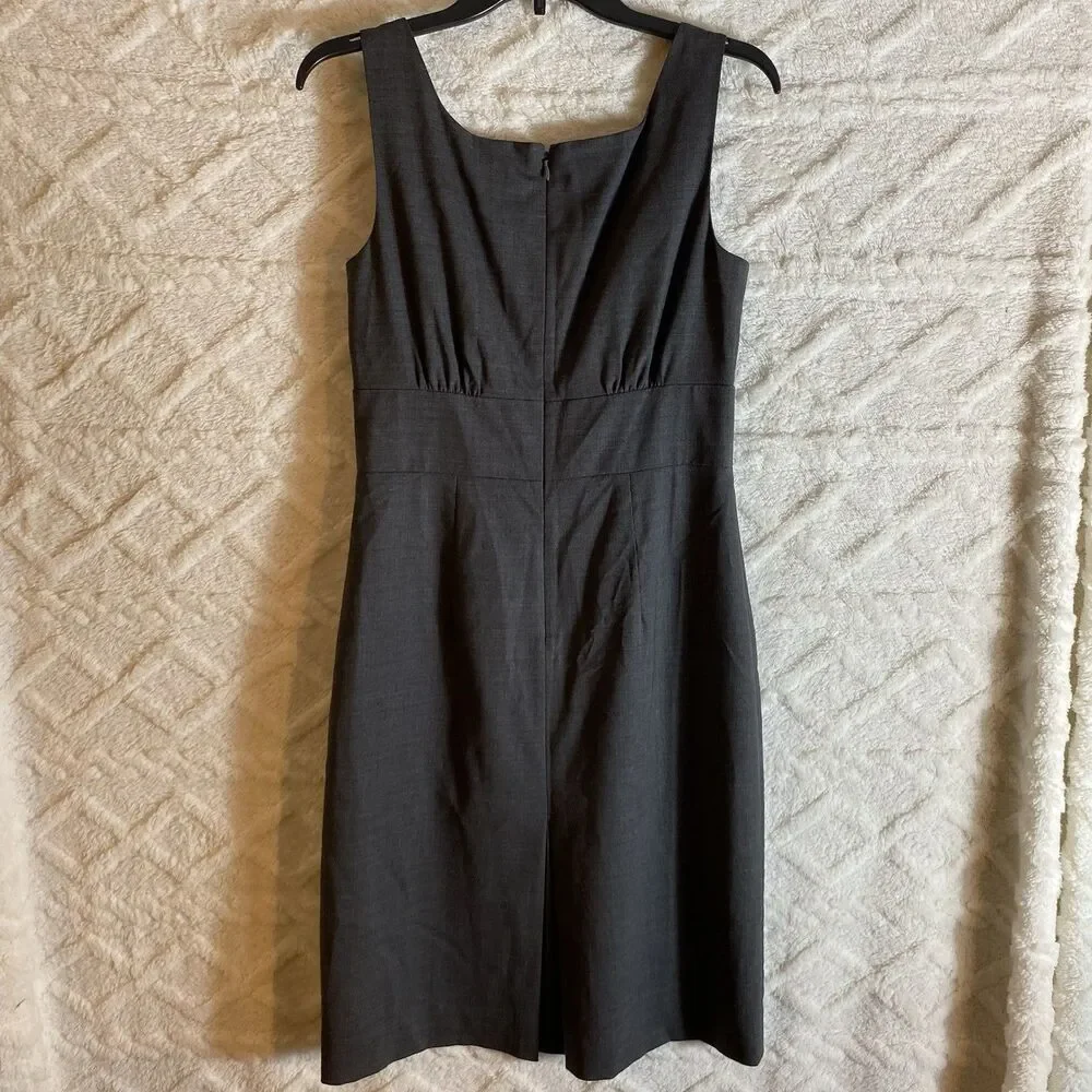 J. Crew Women’s Sz 6 Dress Dark Gray A Line Sleeveless Wool Stretch Lined